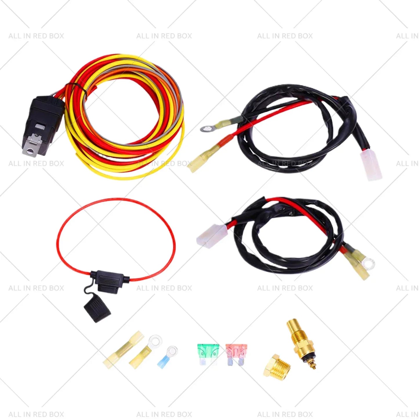 Dual Electric Cooling Fan Relay Kit with 185/165 Thermostat & 50 Amp