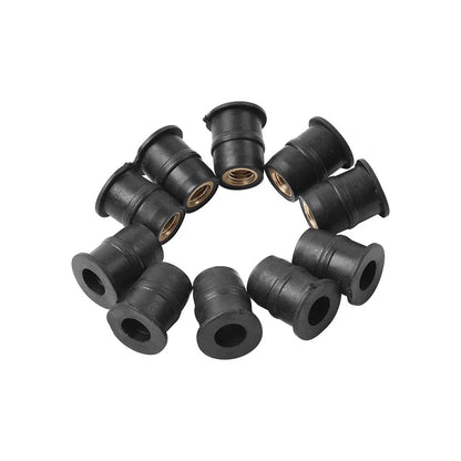 10 x Motorcycle Windshield Rubber Nut M6 Vibration Damper for Fairing