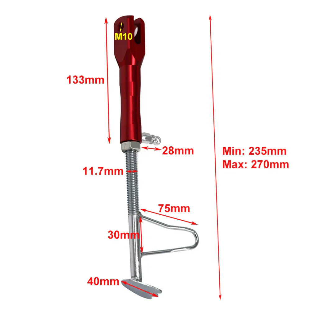 Adjustable Non-Slip Kickstand for Motorcycle - Silver