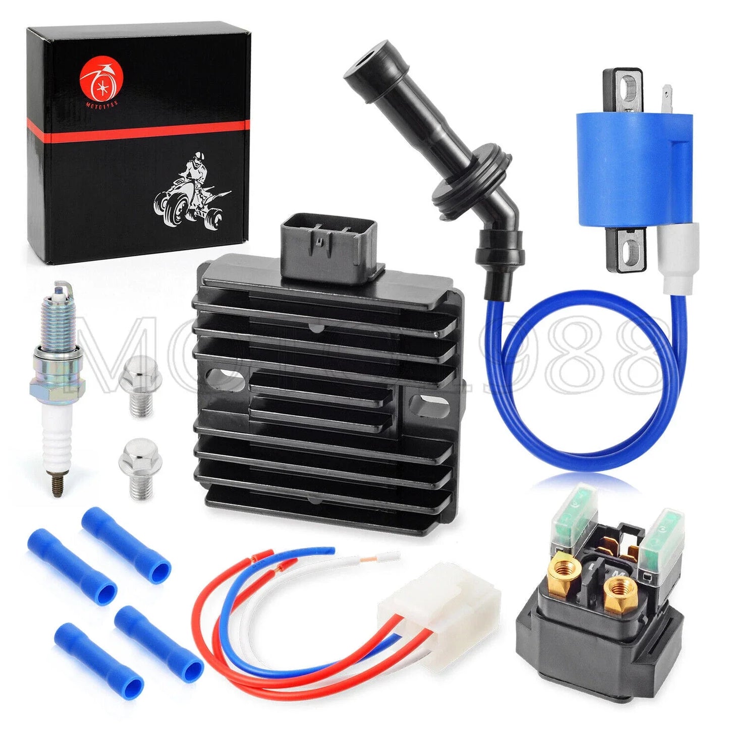 Ignition Coil Relay Regulator Spark Plugs for YAMAHA Grizzly 660 (2002–2008)