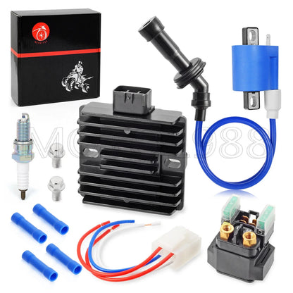 Ignition Coil Relay Regulator Spark Plugs for YAMAHA Grizzly 660 (2002–2008)