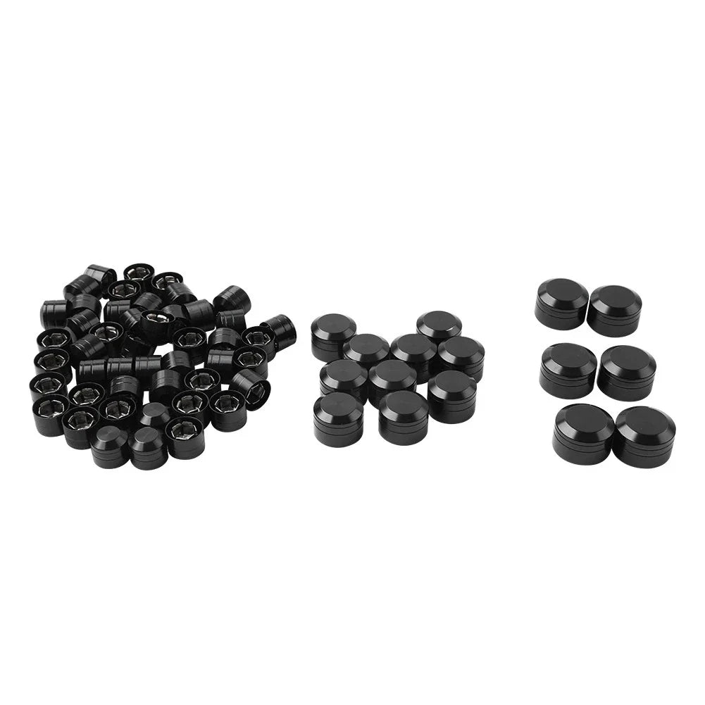 62X Black Engine Bolt Caps for Harley Touring Road King Street Glide (2017-24)