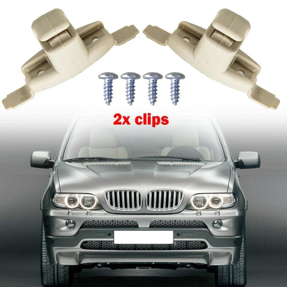 2 x Bracket Holder Sun Visor Clips Visor Splint for ABS&Metal (1999–2006)