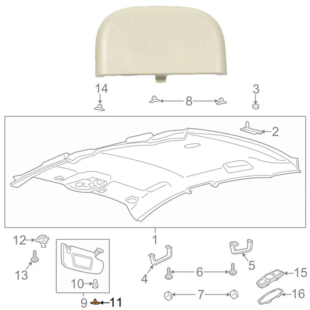 Dune Tan Sun Visor Cap Clip for Lincoln Ford Fusion (2013-2020)