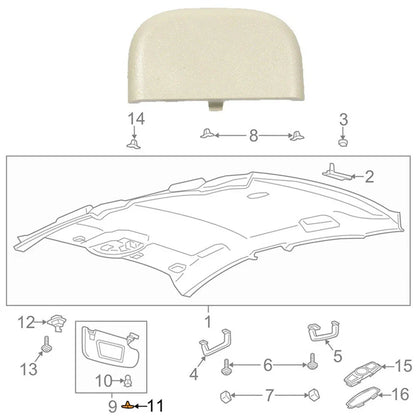 Dune Tan Sun Visor Cap Clip for Lincoln Ford Fusion (2013-2020)