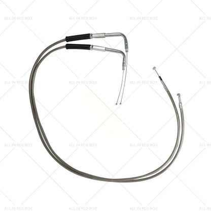 Throttle & Idle Cable Set 56-1/2" Stainless Steel for Harley-Davidson