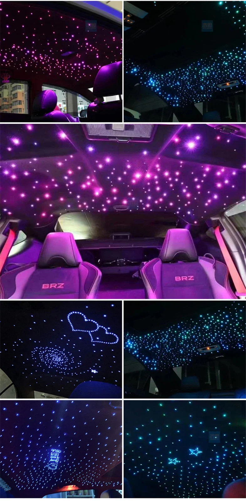 12V RGB LED Roof Ceiling Star Lights Kit for Universal Vehicles