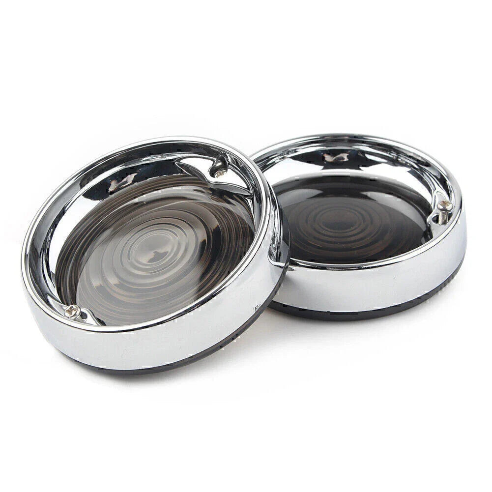 Turn Signal Bezels Smoke Lens Covers for Harley Touring Road King (2009-2023)
