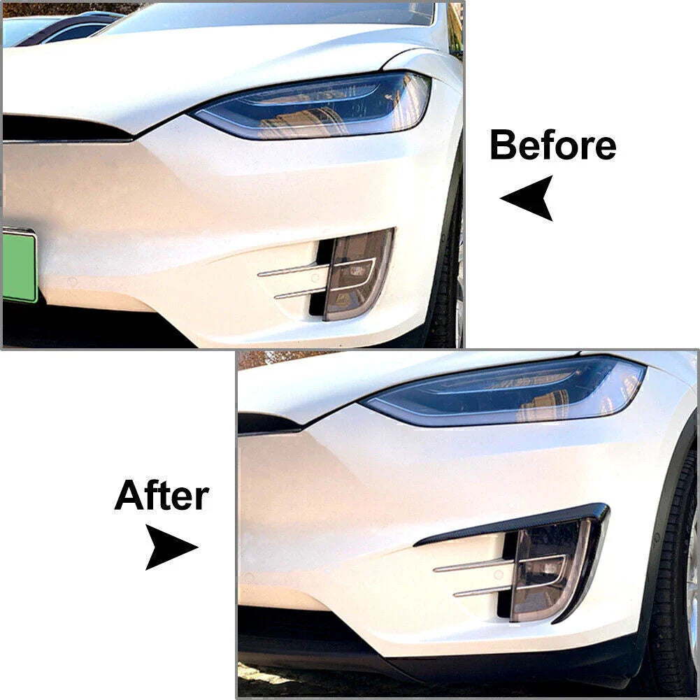 Carbon Fiber Front Fog Light Eyebrow Covers for Tesla Model X (2015-2020)