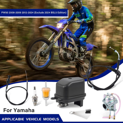 Carburetor Assy + Air Filter w/Cable for Yamaha PW50 (2008-2024)