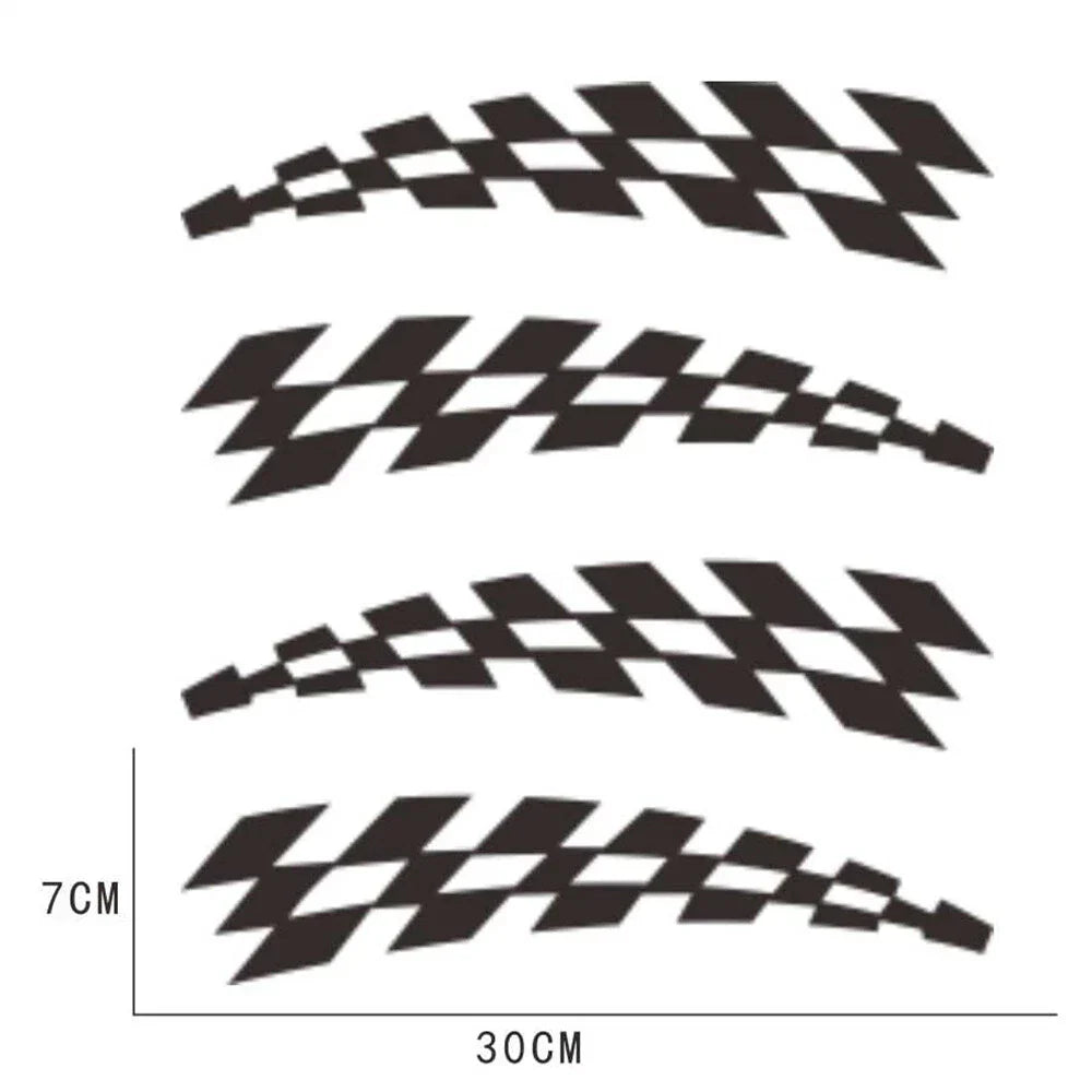 4 Pcs Black Racing Strips Car Side Strip Stickers Universal