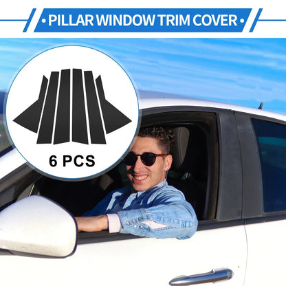 6 Pcs Black Door Pillar Window Trim for Hyundai Kona (2018-2023)