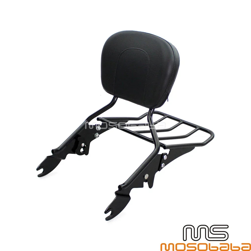 Detachable Sissy Bar Backrest Luggage Rack for Harley Touring Street Glide (09-17)