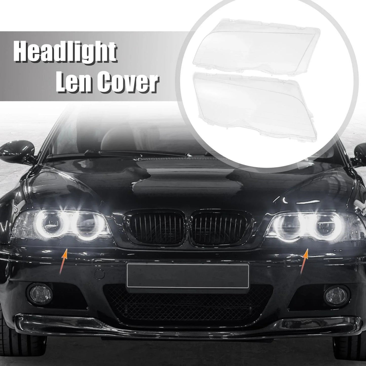 Front Headlight Lens Cover for BMW E46 4 Door (1998 - 2001)