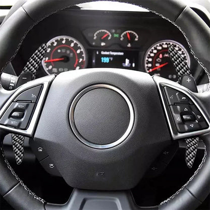 Carbon Fiber Black Steering Wheel Shift Paddle Shifter for Chevy Camaro (2016-2022)