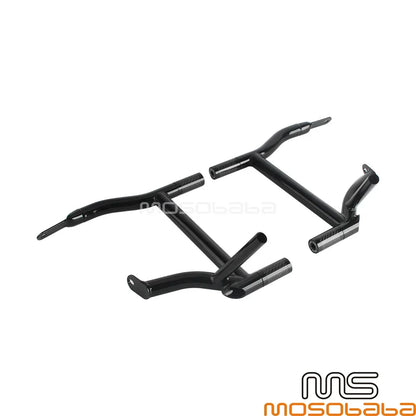 Saddlebag Bracket Guard Crash Bars w/4 Tube Sliders for Harley Road King