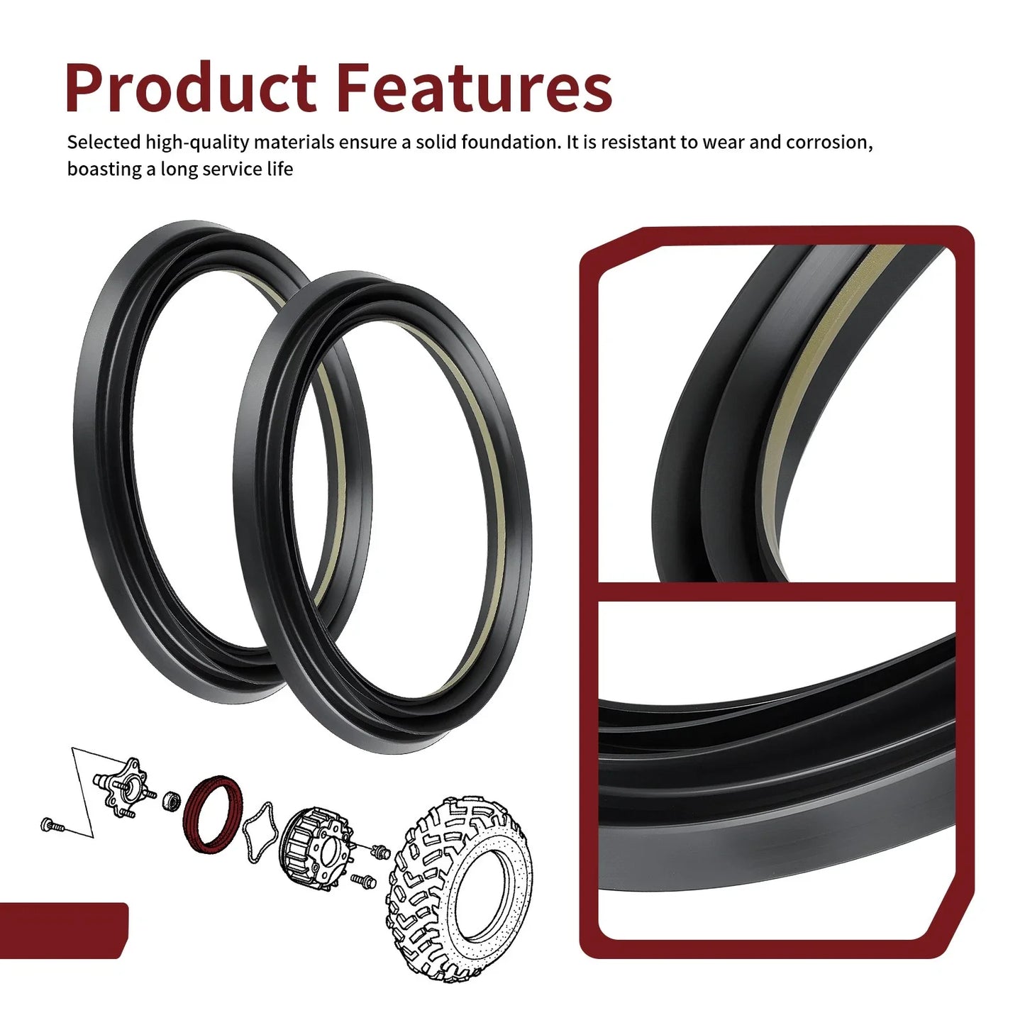 2 x Front Brake Drum Seals for Honda Rincon 650 TRX650FA/FGA (2003–2005)