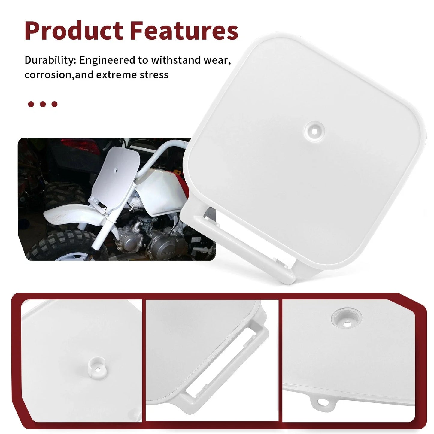 White Front Number Plate for Honda Z50R Z50 Z 50R (1988–1999)