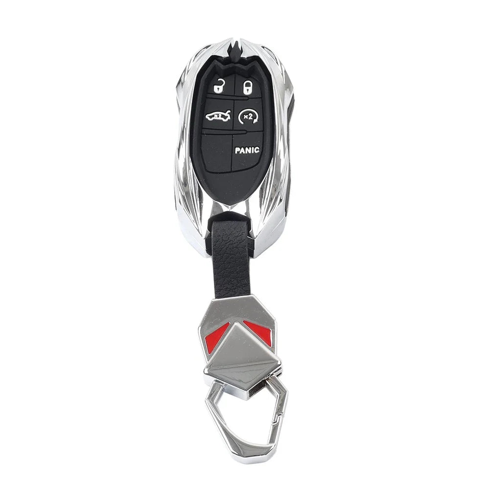 Silver 5-Button Smart Key Fob Shell Cover for Jeep Grand Cherokee (2014-2023)