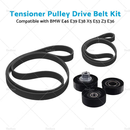 Belt Tensioner Pulley Drive Kit for BMW E46 E39 E38 X5 E53 Z3 E36 (1998-2006)