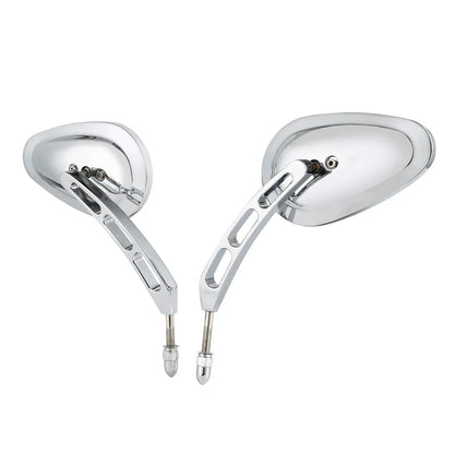 8mm Chrome Rear-View Mirrors for Harley Street Glide Sportster Dyna Softail