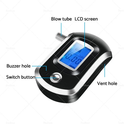 Portable Digital Breath Tester Alcohol Breathalyser for Personal Use