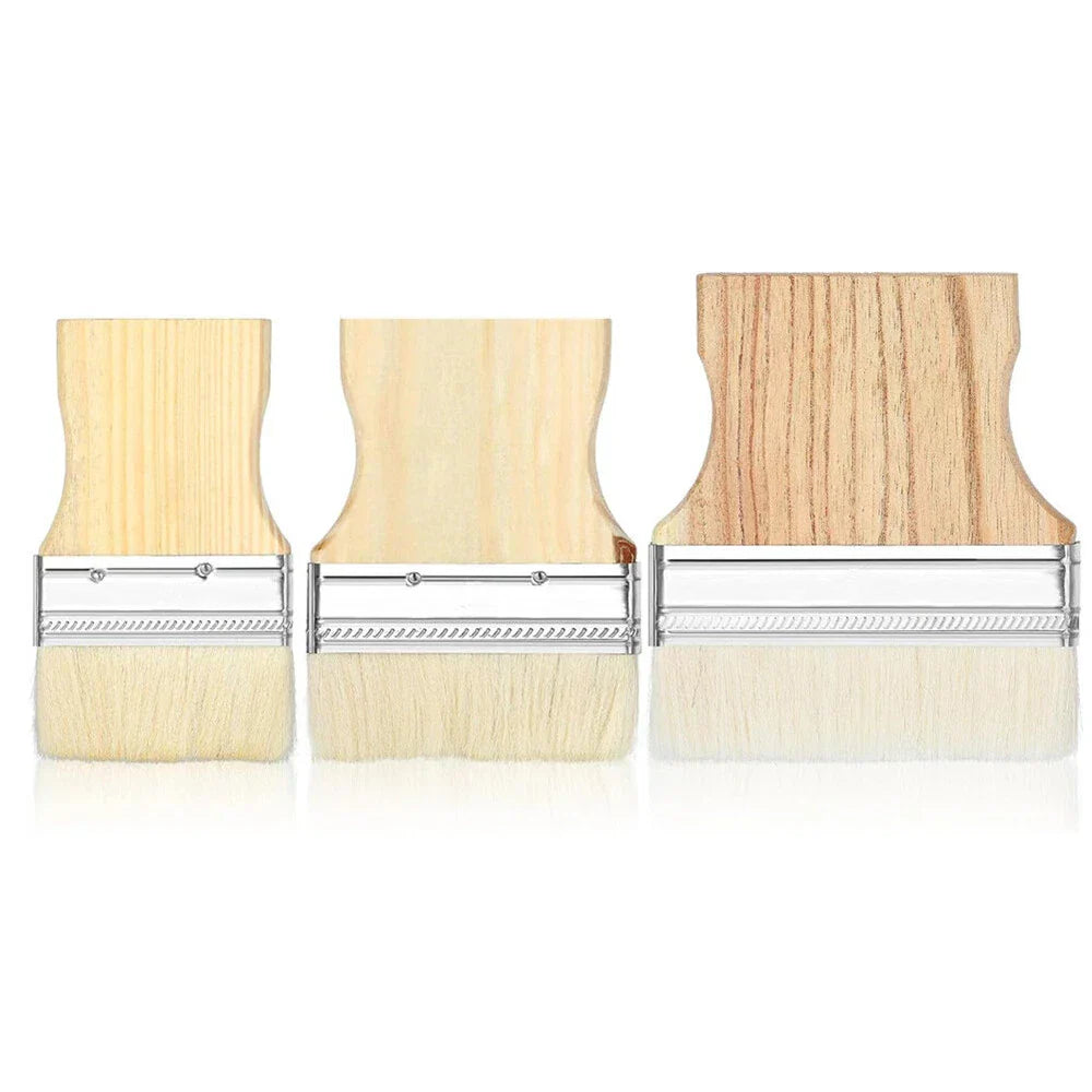 3 x 3/4" Flat Paddle Paint Brushes for Oil & Acrylic Paints