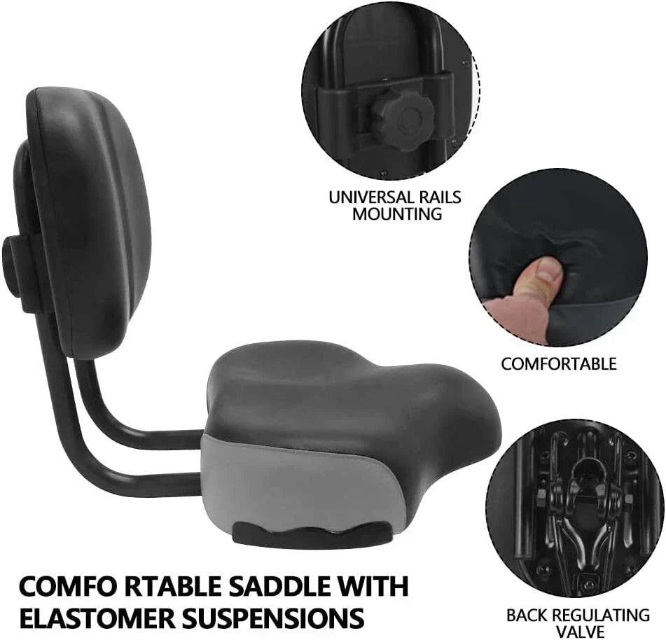 Backrest Saddle Bike Seat 11.5"x9.5" for Bicycle Tricycle