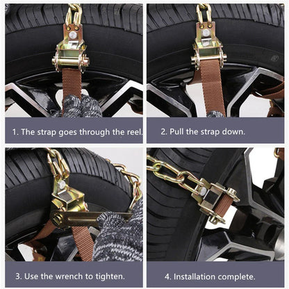 Winter Snow Chains for Universal Tire Wheels - Anti Skid