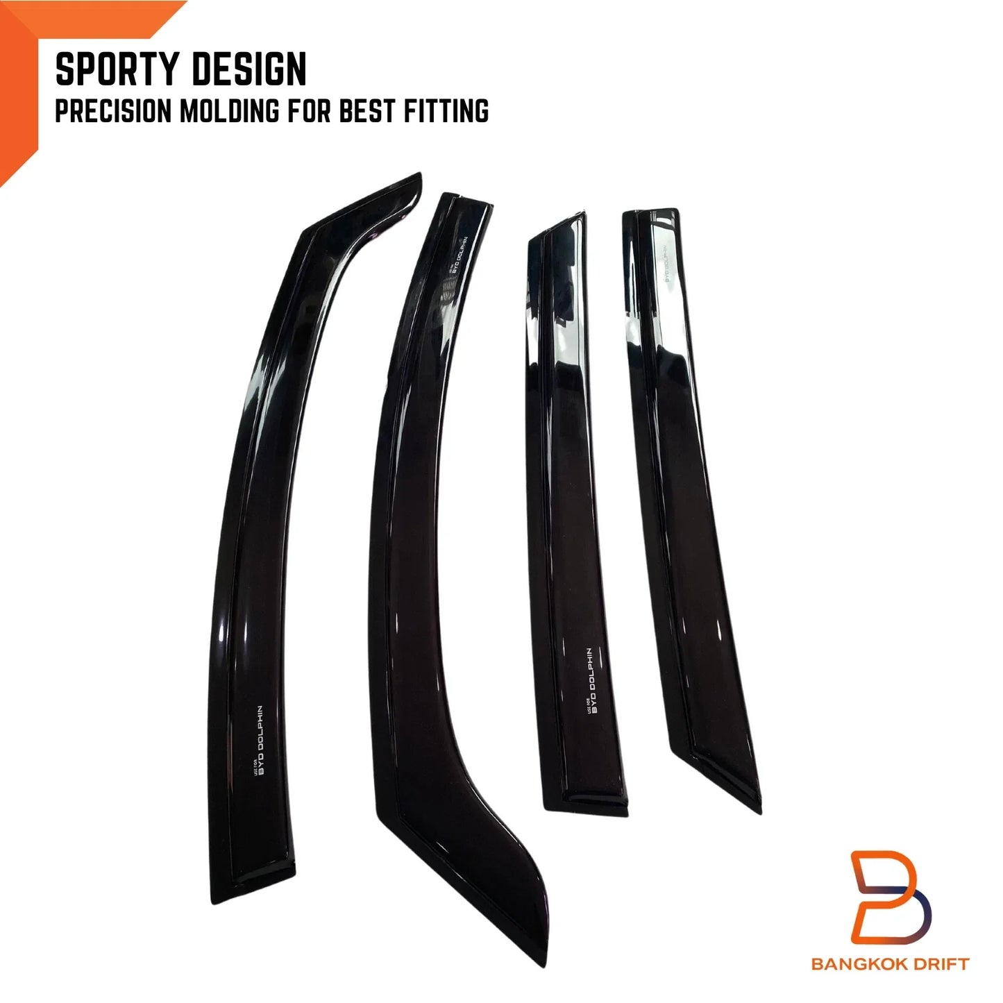 Black Weather Shield Window Visor Rain Guard for BYD Dolphin (2022-2024)