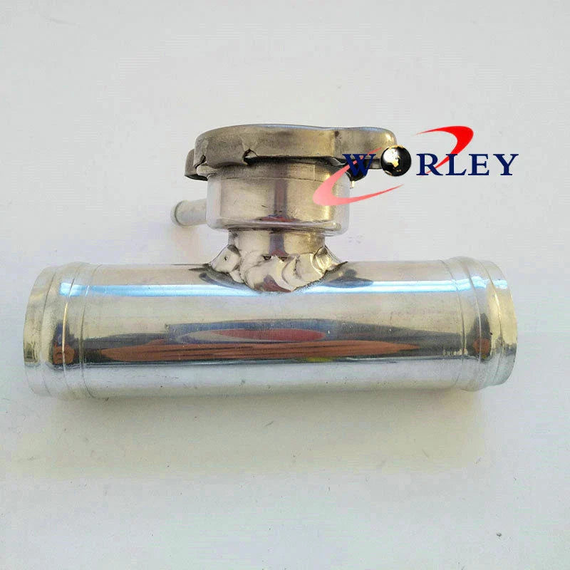 32mm Aluminum In-Line Radiator Hose Connector Filler Neck/Cap for Car