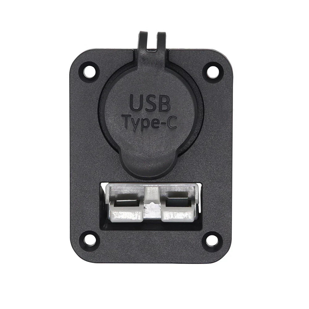 USB + Type C Power Socket Flush Mount for Anderson Plug Camper Boat Caravan