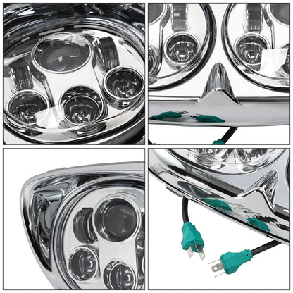 5 3/4in Projector LED Dual Front Headlight Lamp for Harley Road Glide (1998-2013)