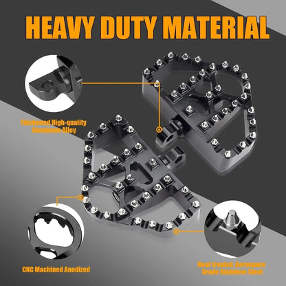 Wide Fat Foot Pegs MX Style for Harley Dyna, Touring, Sportster, Softail