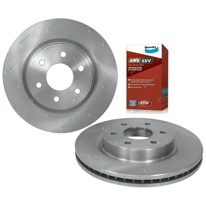 2 Front Brake Rotors + Pads for Nissan Navara D23 NP300 2.5L 2015~2020