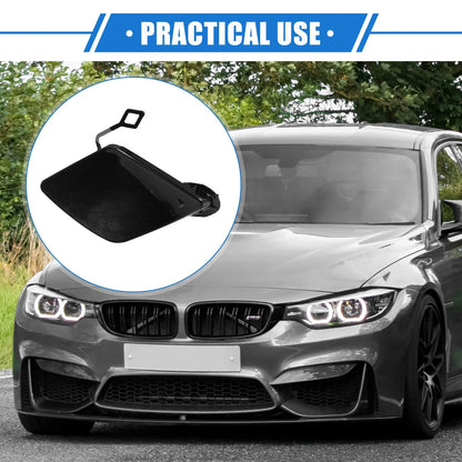 Front Right Tow Hook Eye Hole Cover Plastic Black for BMW 320i (2013-2018)