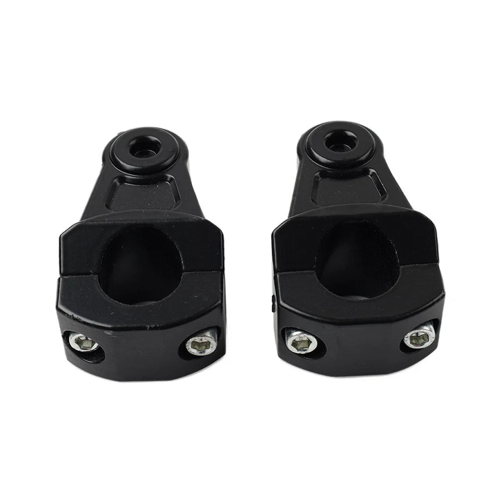 7/8" to 1-1/8" Black Motorcycle Handlebar Mount Clamps for Fat Bars