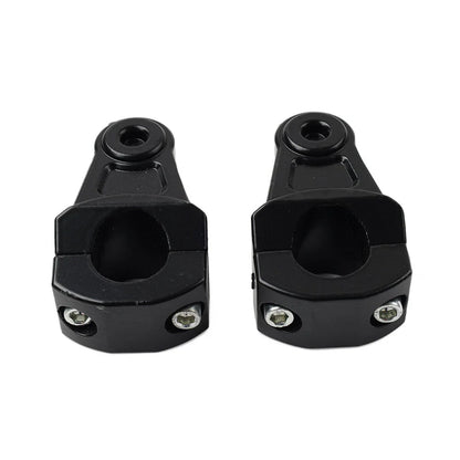 7/8" to 1-1/8" Black Motorcycle Handlebar Mount Clamps for Fat Bars