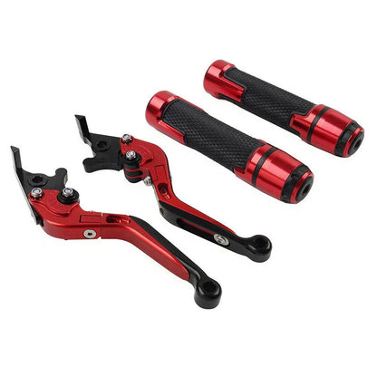 Red Extendable Brake Clutch Lever Grip Set for Yamaha YZF R1M R1S (2015-2023)