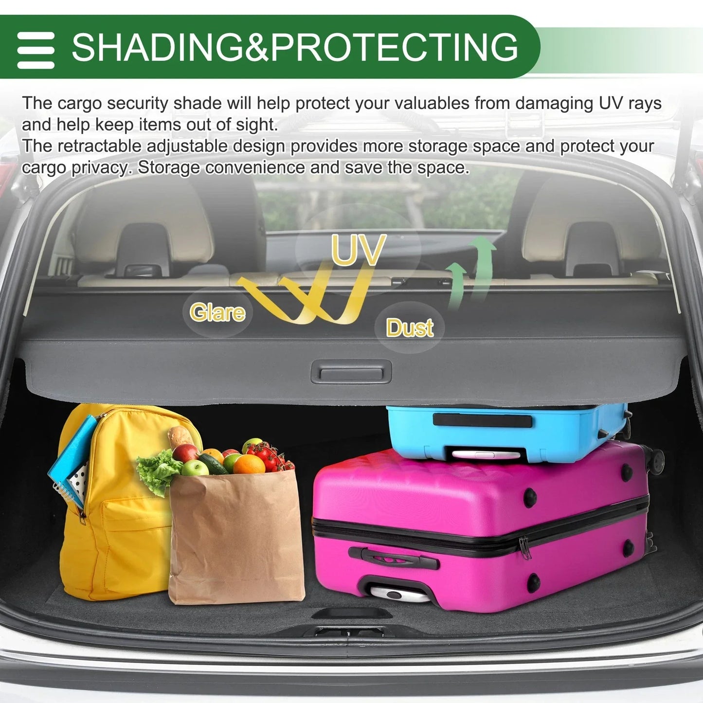 Retractable Cargo Cover for Mercedes-Benz R-Class S251 (2007-2019) Black