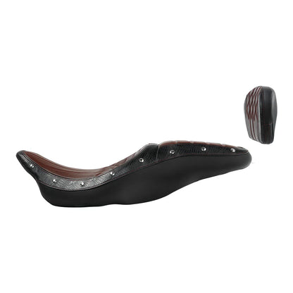Brown Black Driver & Passenger Seat Backrest Pad for Harley Touring (2009-2023)