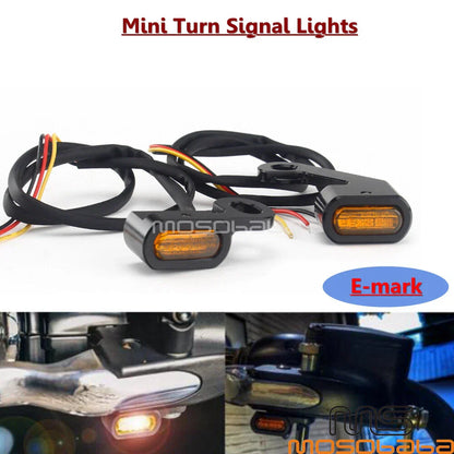 Mini Amber LED Turn Signal Lights for Harley Touring Softail