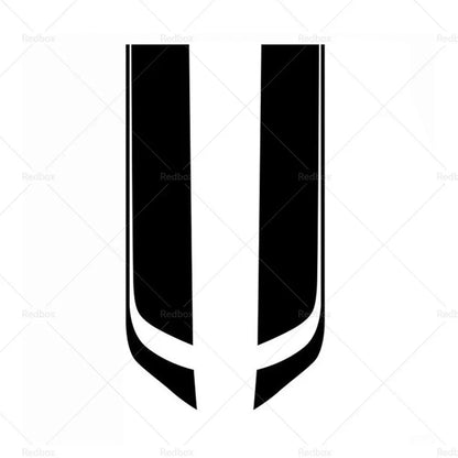 Wide Black Racing Car Hood Stripe Decals for Universal Fit