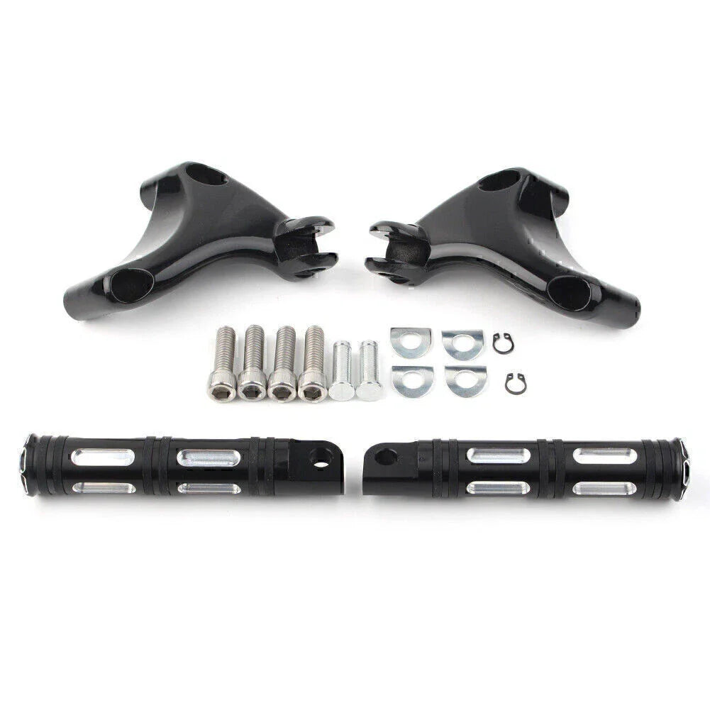 Black Rear Passenger Footrest Peg Mount for Harley Sportster XL883 XL1200 (2004-2013)