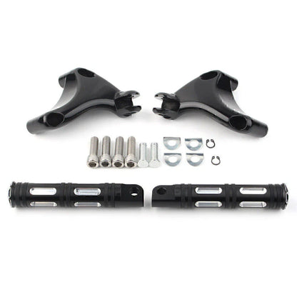 Black Rear Passenger Footrest Peg Mount for Harley Sportster XL883 XL1200 (2004-2013)