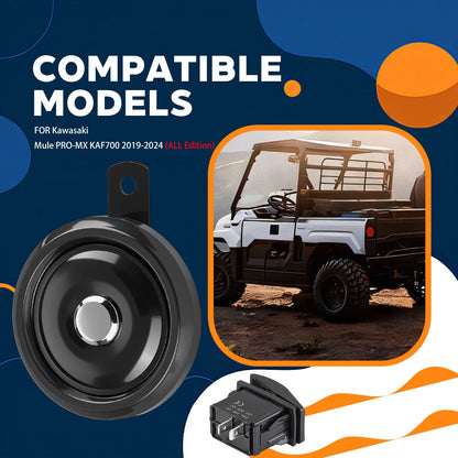 Horn Kit w/ Switch for Kawasaki Mule Pro-MX (2019–2024)
