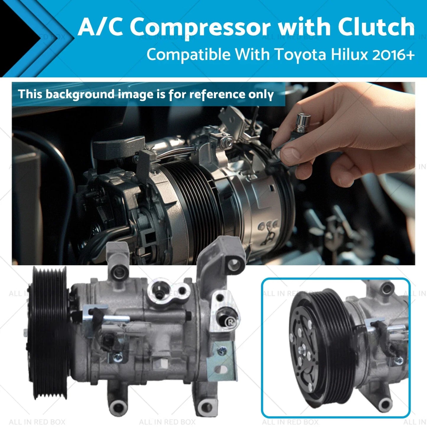 A/C Compressor 10SRE11C with Clutch for Toyota Hilux (2016-2023)