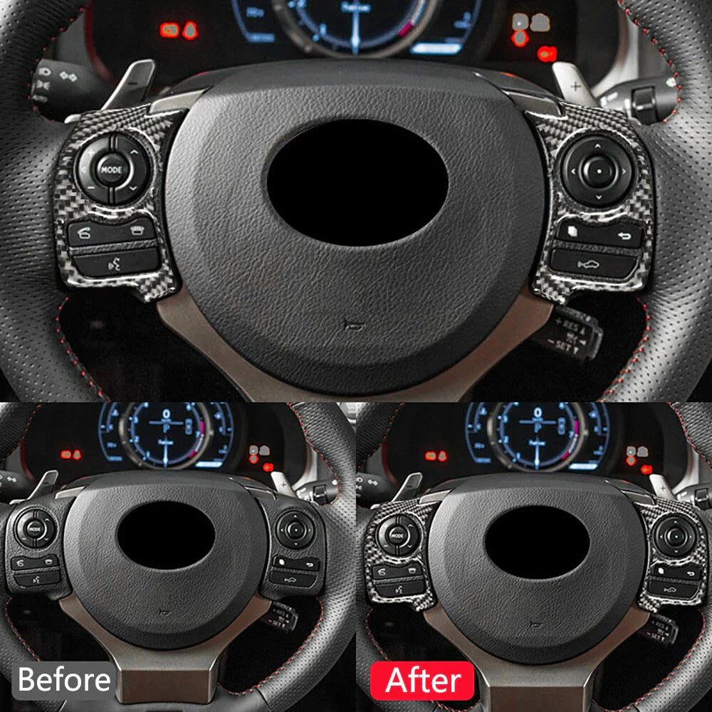 Carbon Fiber Steering Wheel Button Trims for LEXUS IS250/300/350 (2014-2017)