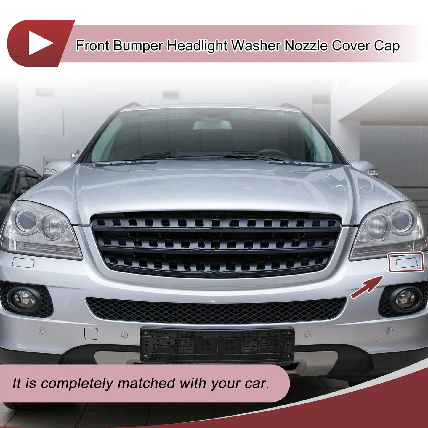 Front Left Washer Nozzle Cover for Mercedes-Benz ML350 (2003-2011) Black
