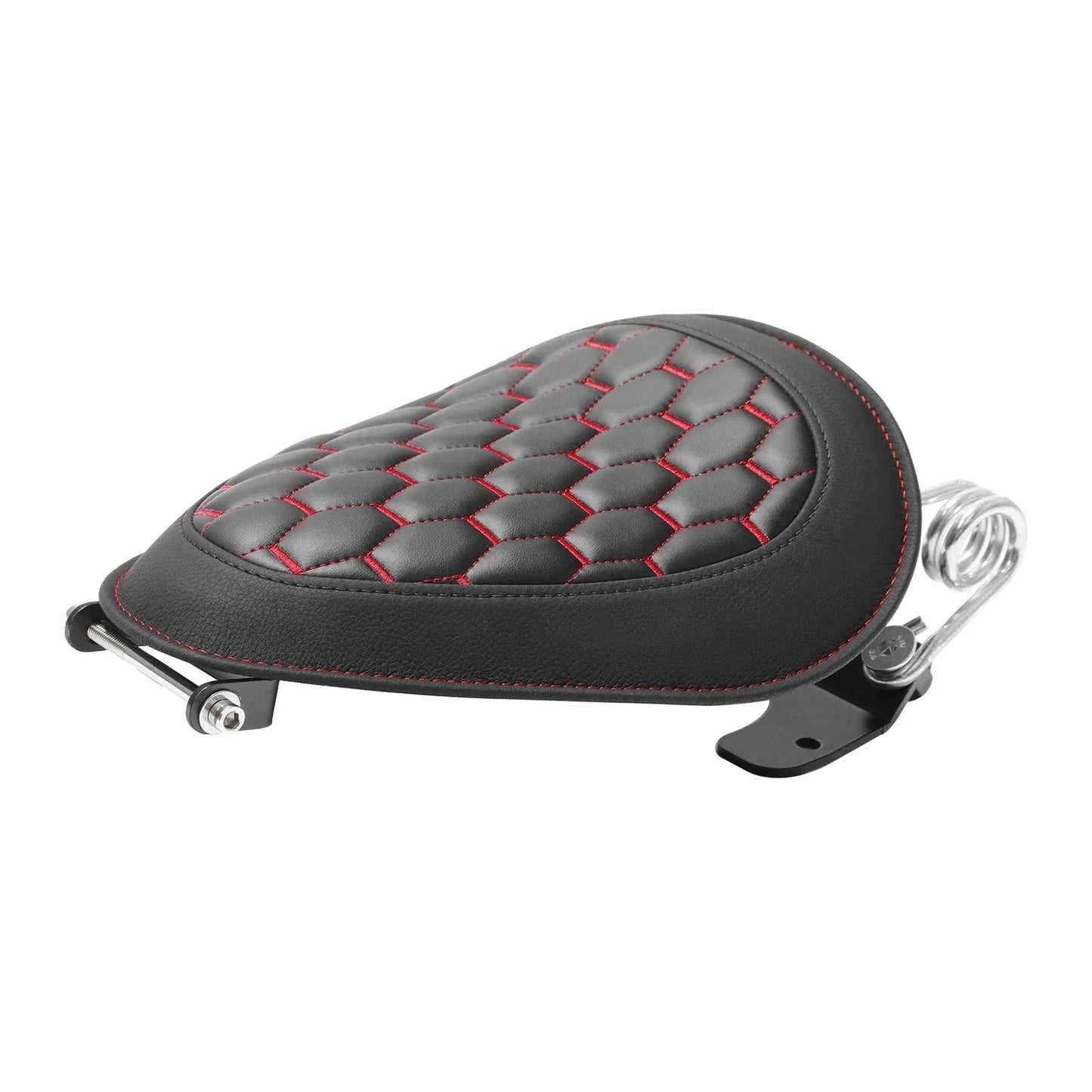 Black Red Driver Solo Seat for Harley Dyna Street Bob Wide Glide (2007-2017)